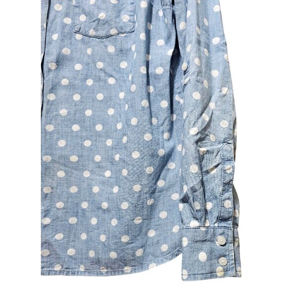 Tommy Hilfiger Womens Blue Polka Dot Button-Up Shirt Size M - Picture 3 of 12